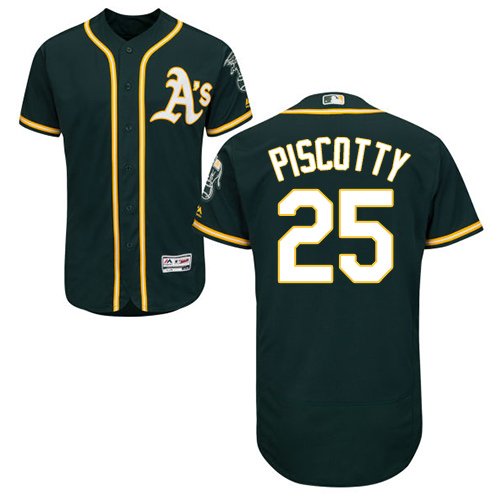 Athletics #25 Stephen Piscotty Green Flexbase Authentic Collection Stitched MLB Jersey